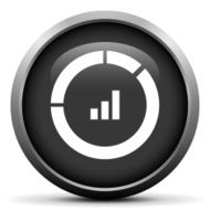Donut Chart icon on a round button N92