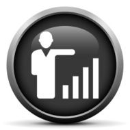 Businessman icon on a round button N201