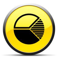 Pie Chart icon on a round button N56