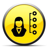 Businesswoman icon on a round button N84