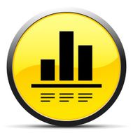 Bar Graph icon on a round button N226