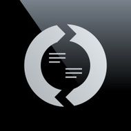 Chevron Chart icon on a black background N23