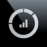 Donut Chart icon on a black background N18