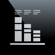 Bar Graph icon on a black background N50