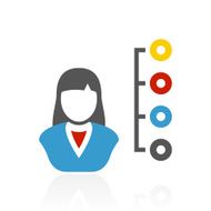 Businesswoman icon on a white background N54