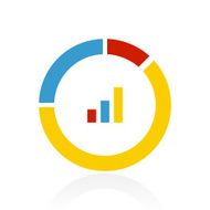 Donut Chart icon on a white background N69