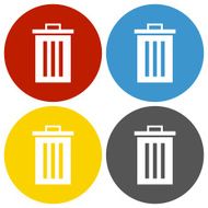 Garbage Can icon on circle buttons
