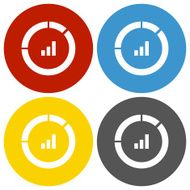 Donut Chart icon on circle buttons N18