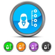 Businesswoman icon on circle buttons N17