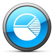 Pie Chart icon on a round button N57