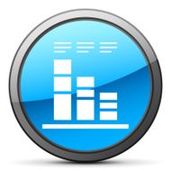 Bar Graph icon on a round button N229