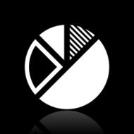 Pie Chart icon on a black background N15
