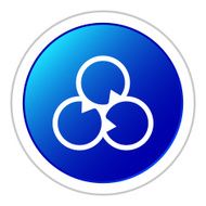 Venn Diagram icon on a round button N67