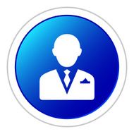 Businessman icon on a round button N204