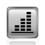 Bar Graph icon on a square button N99