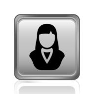 Businesswoman icon on a square button N37
