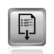 Document Downloading icon on a square button N5