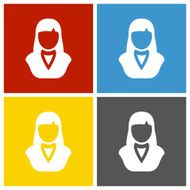 Businesswoman icon on square buttons N21