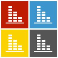 Bar Graph icon on square buttons N56