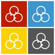 Venn Diagram icon on square buttons N12