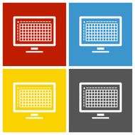 Computer icon on square buttons N13