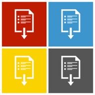 Document Downloading icon on square buttons N2