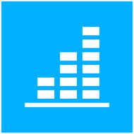 Bar Graph icon on a blue background N28