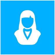 Businesswoman icon on a blue background N10