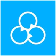 Venn Diagram icon on a blue background N7