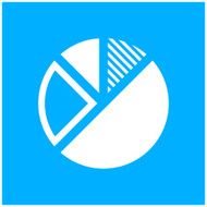 Pie Chart icon on a blue background N9