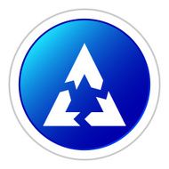 Chevron Chart icon on a round button N111