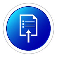 Document Uploading icon on a round button