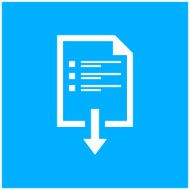 Document Downloading icon on a blue background N2