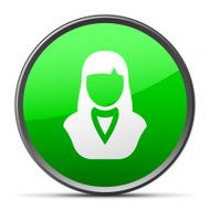 Businesswoman icon on a round button N87