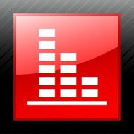 Bar Graph icon on a square button N102
