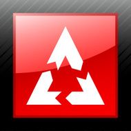 Chevron Chart icon on a square button N51
