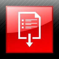 Document Downloading icon on a square button N6