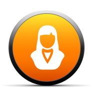 Businesswoman icon on a round button N88