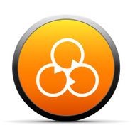 Venn Diagram icon on a round button N69
