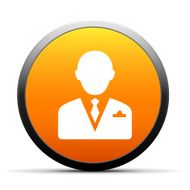 Businessman icon on a round button N205