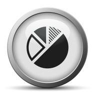 Pie Chart icon on a silver button N7