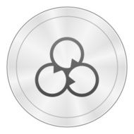 Venn Diagram icon on a round button N70