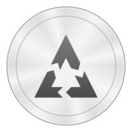 Chevron Chart icon on a round button N113