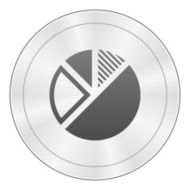 Pie Chart icon on a round button N61