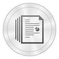 Document icon on a round button N165