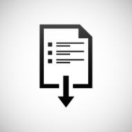 Document Downloading icon on a white background N7