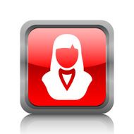 Businesswoman icon on a square button N39