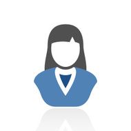 Businesswoman icon on a white background N56