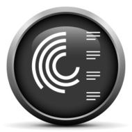 Radial Bar Chart icon on a round button N52