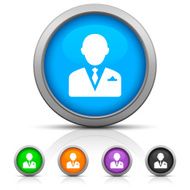 Businessman icon on round buttons N44